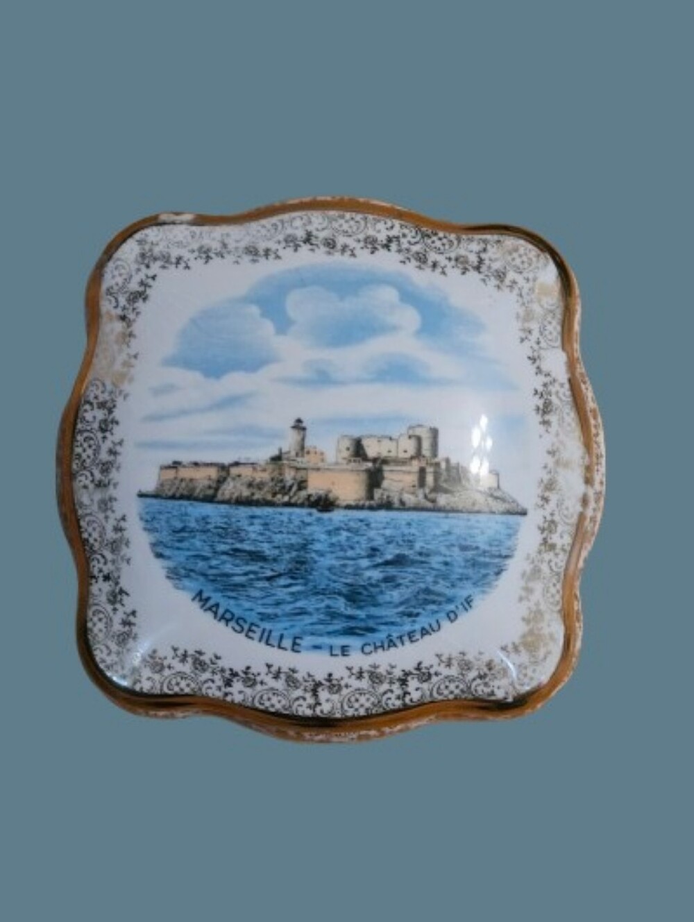 *Limoges France Dresser Box Marseille Château d'If Porcelain Jewelry Casket Box - Picture 2 of 6